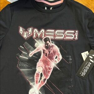 Messi Black Graphic Kids T-Shirt